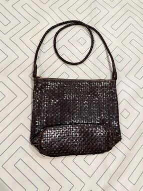 Vintage CEM Brown Woven Leather Purse